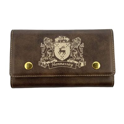 Hennessey Irish Coat of Arms Leather Card & Dice Set