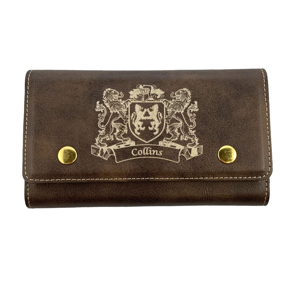 Collins Irish Coat of Arms Leather Card & Dice Set