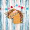 BLUE PANDA Horse Pinata - Small 12 x 16 x 3 in Brown & Pink Paper - Farm & Western Pinata for Horse Party & Pony Birthday Decorations view 3