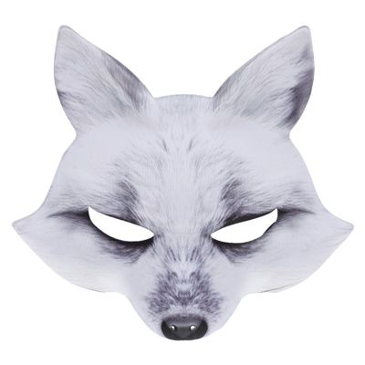 Amosfun Fox Mask Halloween Party Half Face Eva Masks Adjustable Strap Lightweight for Cosplay Costume Events