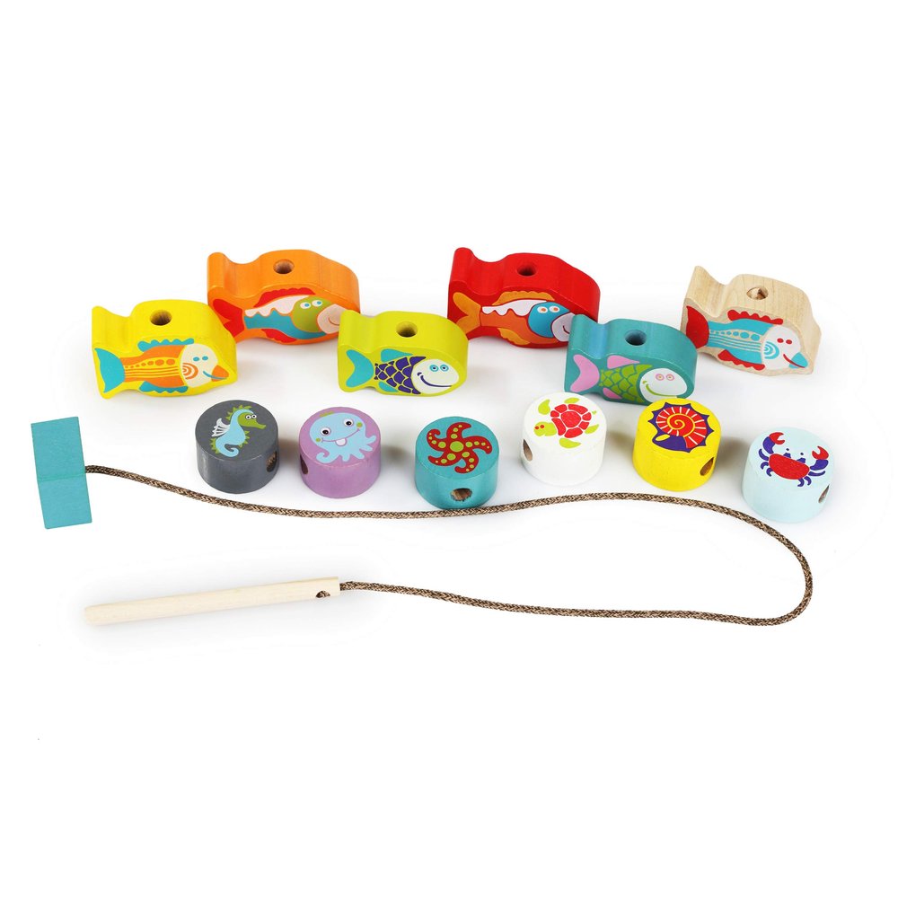 Wise Elk Fishes Lacing Toy