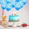 100 Pieces 12 Inch Blue and White Cloud Balloons with 2 Rolls Plastic Ribbons Mid Blue with Clouds Matte Latex Balloons for Boys Girls Birthday Party Baby Shower Party Decorations Supplies view 4