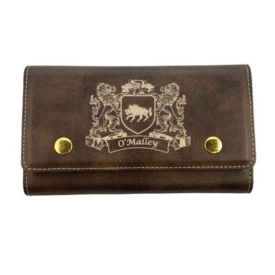 O'Malley Irish Coat of Arms Leather Card & Dice Set