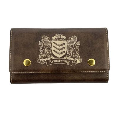 Armstrong Irish Coat of Arms Leather Card & Dice Set