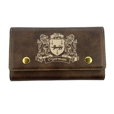 O'Gorman Irish Coat of Arms Leather Card & Dice Set