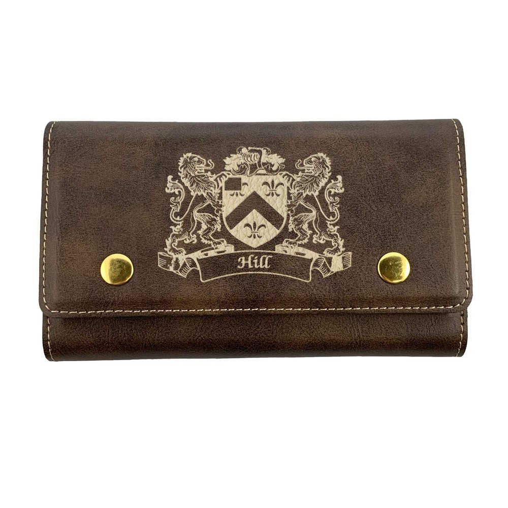 Hill Irish Coat of Arms Leather Card & Dice Set