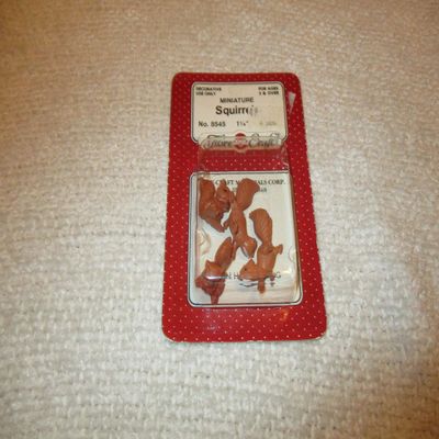Fibre Craft Miniature 1 1/4" Plastic Squirrel Collection Set of Four