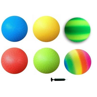 Toys+ 8.5 Inch Playground Balls Red, Blue, Green, Yellow and Rainbow! (6Pack)