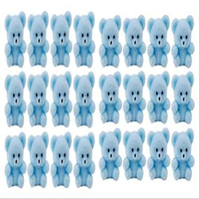 Factory Direct Craft Package of 24 Flocked Miniature Teddy Bears -Tiny Bear Shaped Figurines (Size: 1 inch)