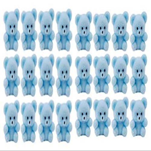 Factory Direct Craft Package of 24 Flocked Miniature Teddy Bears -Tiny Bear Shaped Figurines (Size: 1 inch)