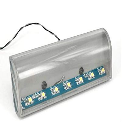 Hockus Accessories ABS/CNC Roof High top Visor White/Blue LED BAR Light for 1/14 Scale Tractor Truck 56327 56323 SCA R470 R620 - (Color: CNC Visor White LED)