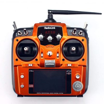 Hockus Accessories with R12DS Receiver AT10 II 2.4Ghz 12CH RC Transmitter PRM-01 Voltage Return Module for RC Drone Quadcopter - (Color: Orange, CN)