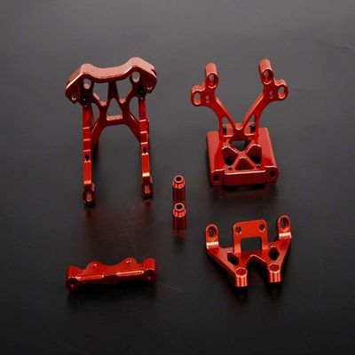 Hockus Accessories Rovan CNC Alloy Front Bulk Head Kits Set for 1/5 Gas Rc Spare Parts 85051 - (Color: Orange red)
