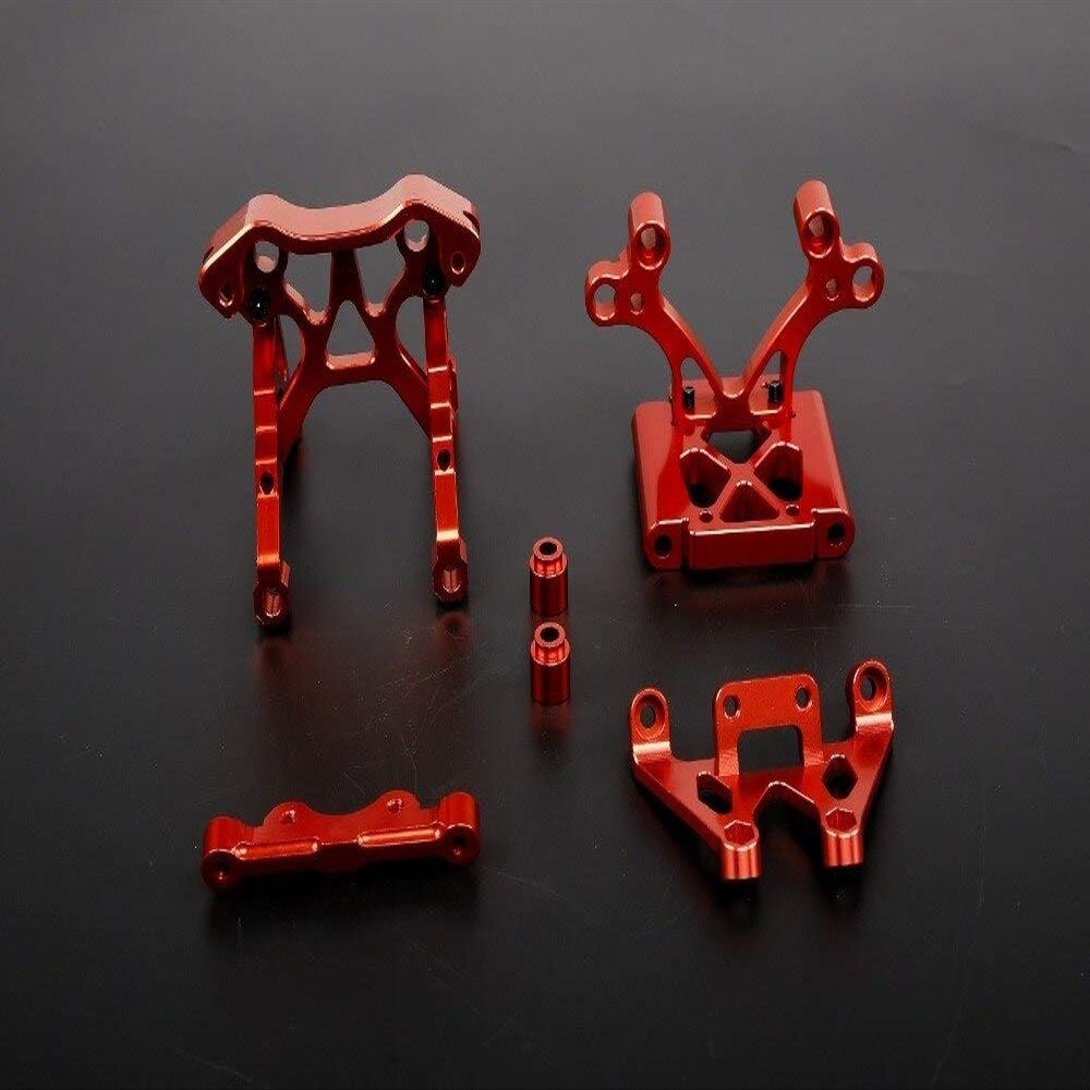 Hockus Accessories Rovan CNC Alloy Front Bulk Head Kits Set for 1/5 Gas Rc Spare Parts 85051 - (Color: Orange red)