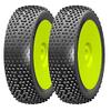 GRP GBY05X 1:8 Buggy Atomic X ExtraSoft Mounted Tires w/Yellow Wheel (2) : F/R view 1