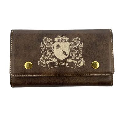 Brady Irish Coat of Arms Leather Card & Dice Set