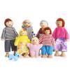 PUCKWAY Lovely Happy Family Dolls Playset Wooden Figures Set of 7 People with Dog for Kids Children Toddlers Dollhouse Pretend Gift view 1