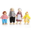 PUCKWAY Lovely Happy Family Dolls Playset Wooden Figures Set of 7 People with Dog for Kids Children Toddlers Dollhouse Pretend Gift view 3