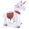 PonyCycle Unicorn Ride on Toy Riding Unicorn with Brake (30" Height/Size 3 for Age 3-4) White Ride on Unicorn Giddy up Ride Horse Pony Music Sounds Birthday Gifts Plush Animal Rideable Horse Ux304 view 1