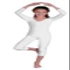 Girl's Unitard White Velvet Lg view 1