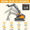 DOUBLE E Volvo RC Excavator 17 Channel 3 in 1 Construction Toys, 17 Channel Remote Control Vehicles Tractor Sandbox Toys Digger with Metal Shovel Drill Grab RC Truck for Kids Adults view 3