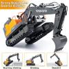 DOUBLE E Volvo RC Excavator 17 Channel 3 in 1 Construction Toys, 17 Channel Remote Control Vehicles Tractor Sandbox Toys Digger with Metal Shovel Drill Grab RC Truck for Kids Adults view 4