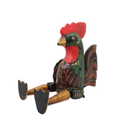 Cohasset Gifts & Garden 9" Wood Lucky Mini Rooster Puppet