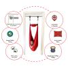 DreamGYM Doorway Sensory Swing Kit - Red Compression Swing and Trapeze Bar with Blue Gym Rings Combo view 4