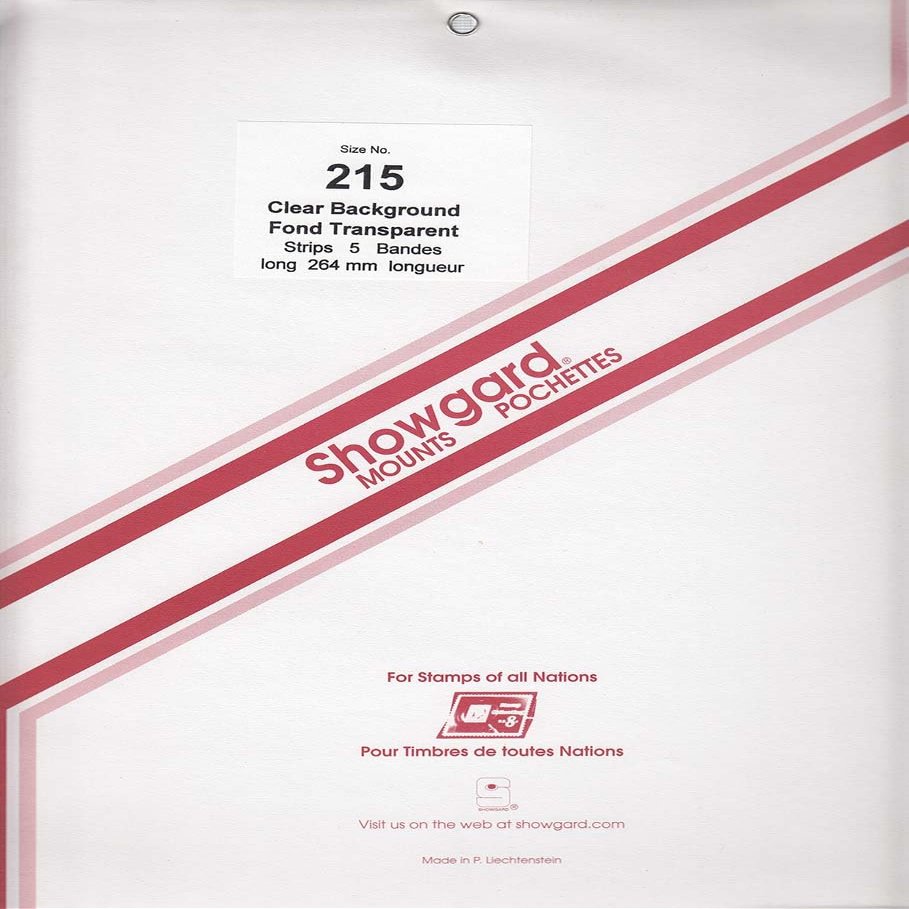 Showgard Strip Style Clear Stamp Mounts Size 215/264