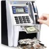 2024 Upgraded ATM Piggy Bank for Real Money ATM Savings Bank Machine for Kids Adults with Card Mini ATM Money Machine Coin Bill Feeder Educational Toy Christmas Birthday Gift(Silver/Black) view 1