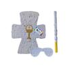 APINATA4U White Cross Pinata with Gold Chalice Accents (17.5x13.5x3.5 Inch) - Perfect for Baptism or First Communion Celebrations - Complete Kit with Stick and Mask Included! view 1