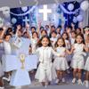 APINATA4U White Cross Pinata with Gold Chalice Accents (17.5x13.5x3.5 Inch) - Perfect for Baptism or First Communion Celebrations - Complete Kit with Stick and Mask Included! view 4