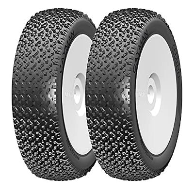 GRP GBX12B 1:8 Buggy Cayman B Medium Mounted Tires w/White Wheel (2) : F/R
