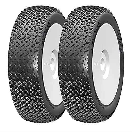GRP GBX12B 1:8 Buggy Cayman B Medium Mounted Tires w/White Wheel (2) : F/R