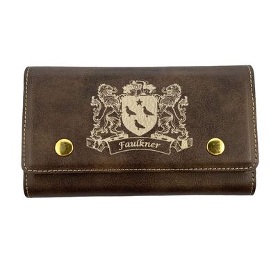 Faulkner Irish Coat of Arms Leather Card & Dice Set