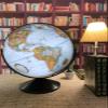 Replogle Eureka 16 inch desktop globe with up to date blue raised relief map and full swing gyromatic assembly. The beautiful blue ocean product has vast amounts of up-to-date information will pique the interest of any geographical connoisseur of all view 2