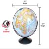 Replogle Eureka 16 inch desktop globe with up to date blue raised relief map and full swing gyromatic assembly. The beautiful blue ocean product has vast amounts of up-to-date information will pique the interest of any geographical connoisseur of all view 3