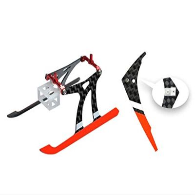 MICROHELI Aluminum/Carbon Fiber Landing Gear w/Fin (RD) - Blade Nano CPX/CPS / S2 / S3