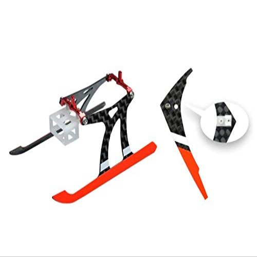 MICROHELI Aluminum/Carbon Fiber Landing Gear w/Fin (RD) - Blade Nano CPX/CPS / S2 / S3