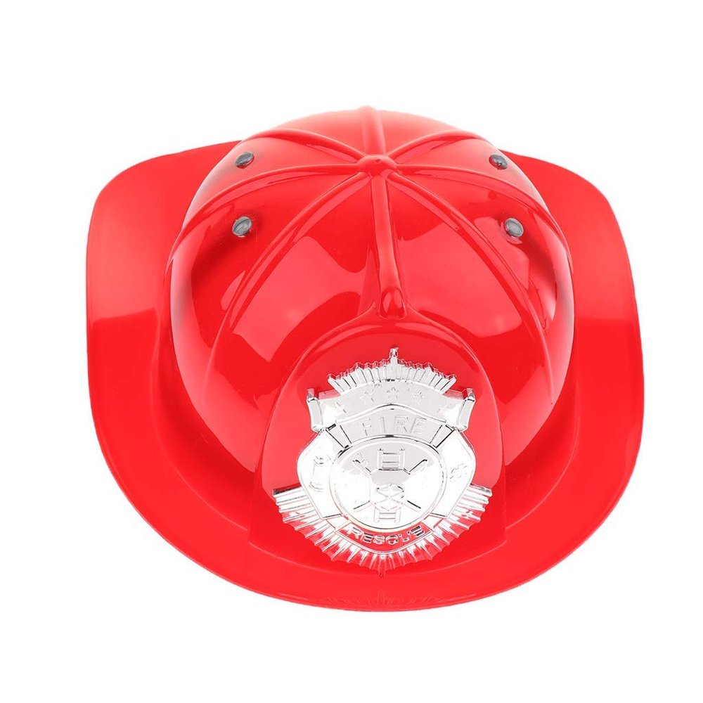 Firefighter Hat Helmet Fireman Party Dress Up Hat Kids Pretend Chief Hat Halloween Party Role Play Toy Red