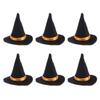 6pcs Mini Felt Witch Hats Handmade Wine Bottle Decor for Halloween Party Favors DIY Hair Accessories Crafts view 1