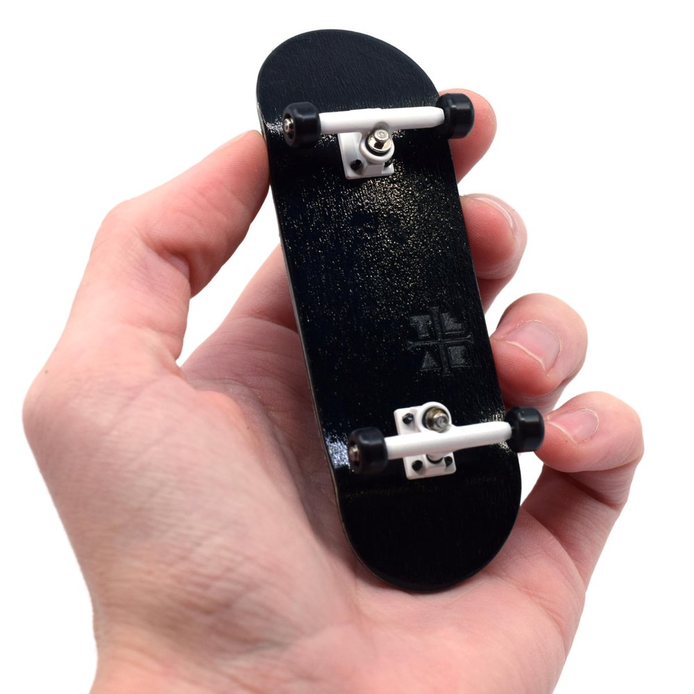 Teak Tuning 32mm Pro Fingerboard Complete - Fully Assembled with Pro Level Components - Pro Shaped Wooden Deck (32x97mm), UltraSpin Bearing Wheels, Prodigy Gen2 Trucks - The Monochrome