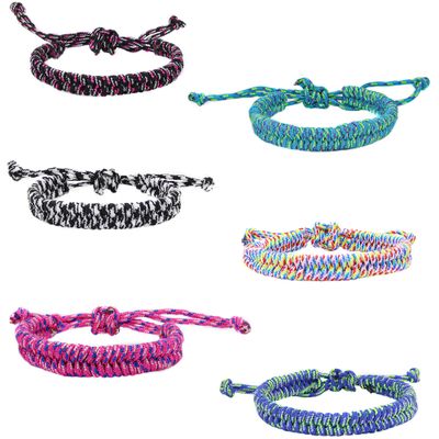 FROG SAC 6 Paracord Bracelets for Girls, Woven Parachute Cord Braided String Bracelet Pack, Adjustable Friendship Jewelry, Teen Girl Scout Camp Party Favors, Easter Basket Fillers Stocking Stuffers
