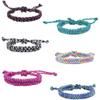 FROG SAC 6 Paracord Bracelets for Girls, Woven Parachute Cord Braided String Bracelet Pack, Adjustable Friendship Jewelry, Teen Girl Scout Camp Party Favors, Easter Basket Fillers Stocking Stuffers view 1