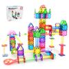 PicassoTiles 70pc Marble Run Magnetic Tiles STEM Set for Kids Ages 3 and Older Magnet Tile Marbles Maze Building Blocks Brain Development Toy Preschool Educational Learning Construction Playset PTG70 view 1