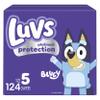 Luvs Size 5 Baby Diapers, Platinum Protection Bluey Diapers for Day & Night, Size 5, 124 Count (Packaging May Vary) view 1