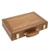 15-inch Wood Backgammon Set - Walnut Burl Board - Inlaid Veneer Field view 1