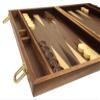 15-inch Wood Backgammon Set - Walnut Burl Board - Inlaid Veneer Field view 3