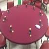 Speed lite poker table cover - felt style tablecloth - cover only - Ideal upgrade surface for any worn felt poker game table cover (red wine, 72 inch round) view 3