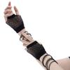 80s Costume Accessories Lace Headband Earrings Fishnet Gloves Necklace Bracelet, Black, 5 Pieces view 2